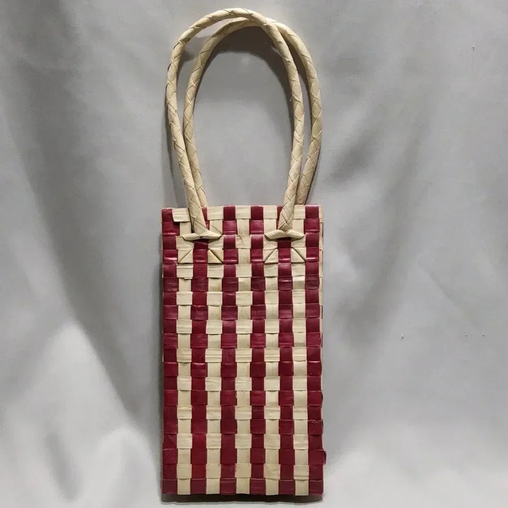 American Flag Woven Straw Grass Bag/ Basket Handmade - Picture 5 of 11